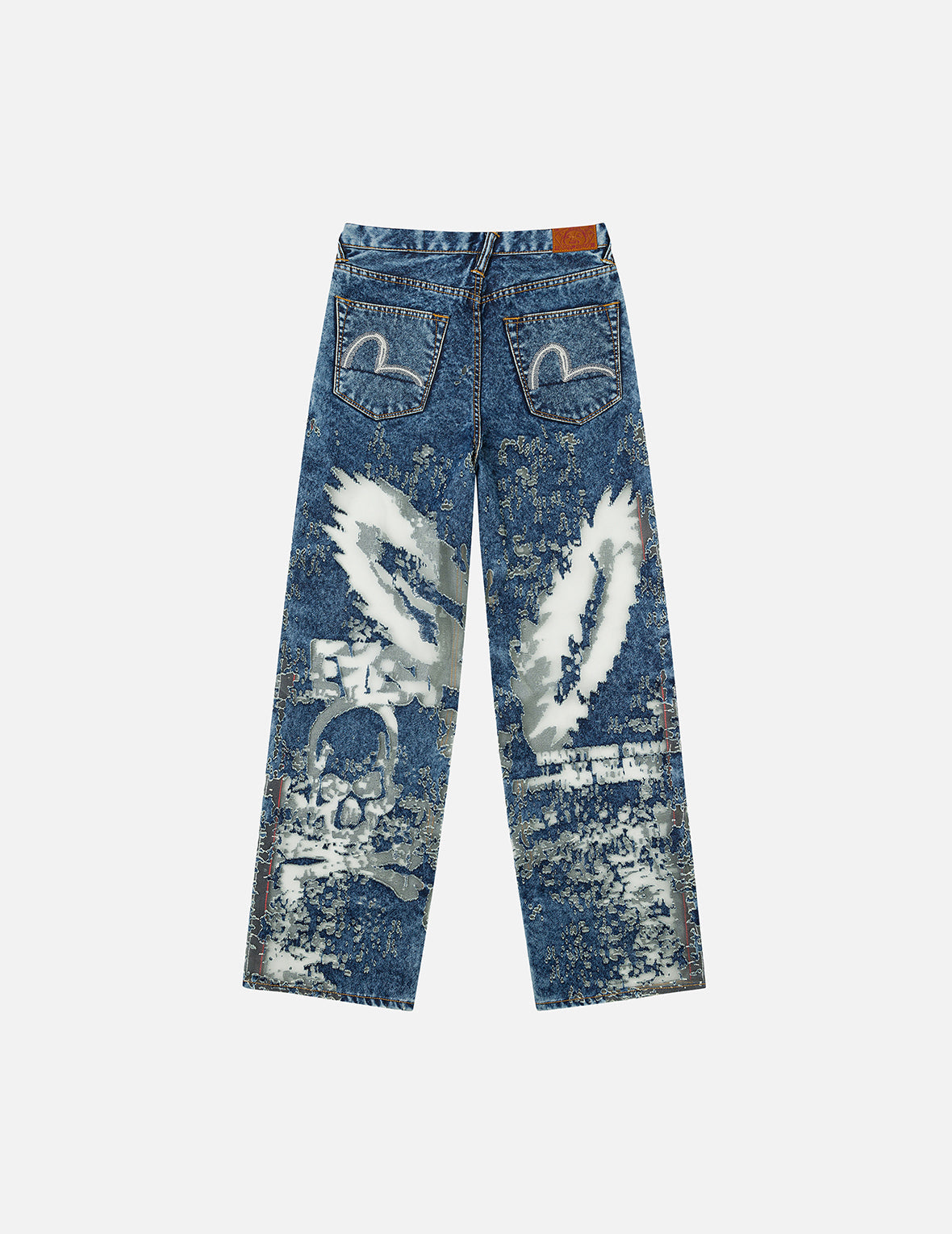 海鸥刺绣时尚版型烧花牛仔裤